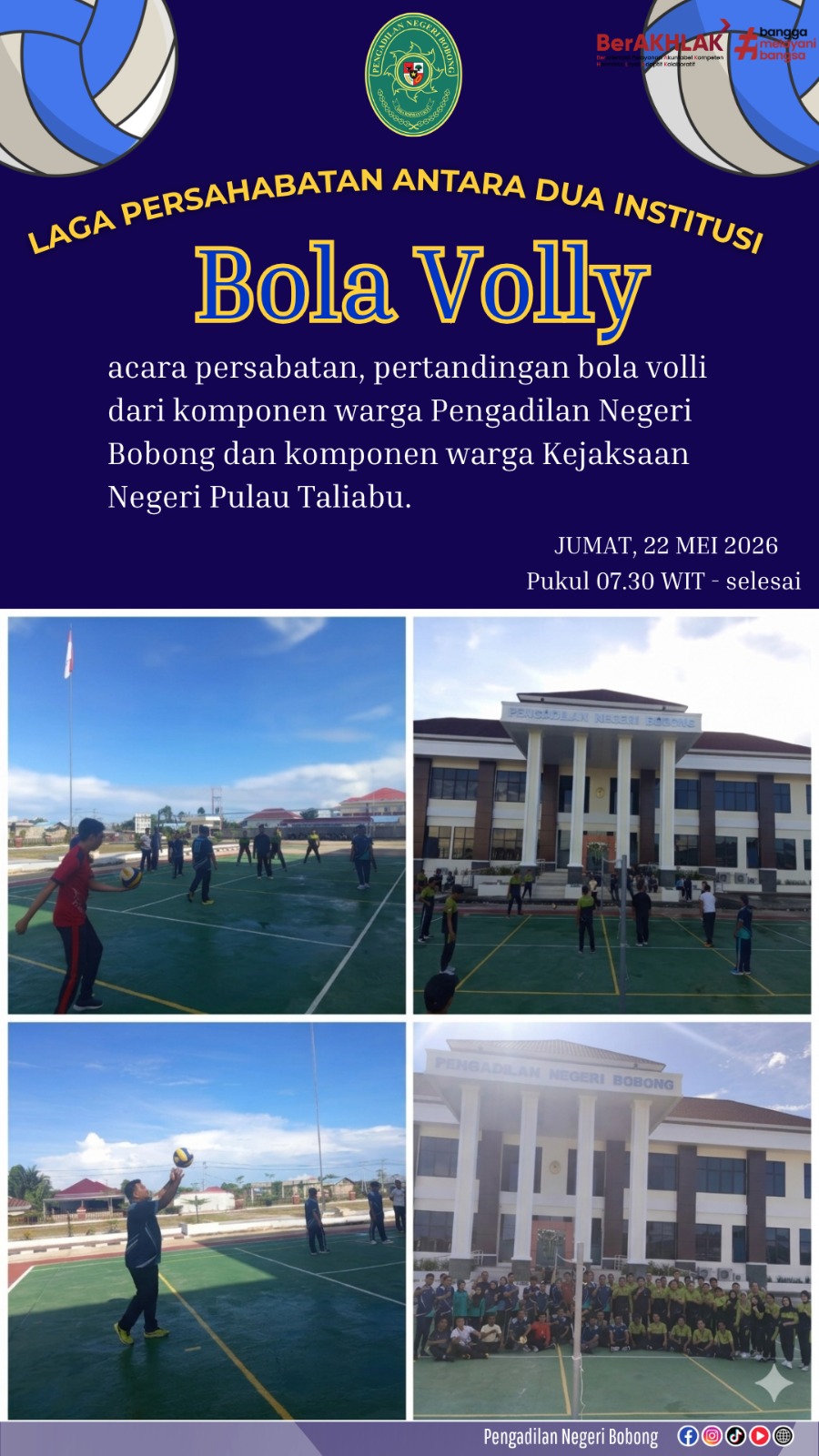 KEGIATAN SENAM DAN PERTANDINGAN BOLA VOLLI